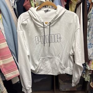 Puma White Logo Hoodie Sweatshirt
